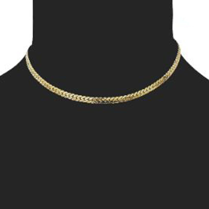 Collana, acciaio al titanio, placcato oro