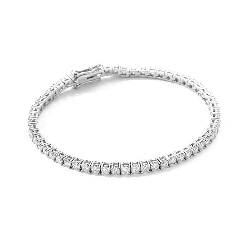 Bracciale da tennis con 10 punti di moissanite in argento sterling S925