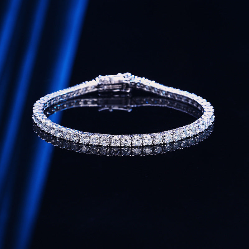 Bracciale da tennis con 10 punti di moissanite in argento sterling S925