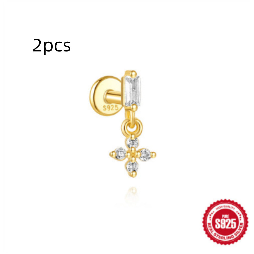 Orecchini a Goccia in Argento Sterling S925 con Design a Spirale Piatta