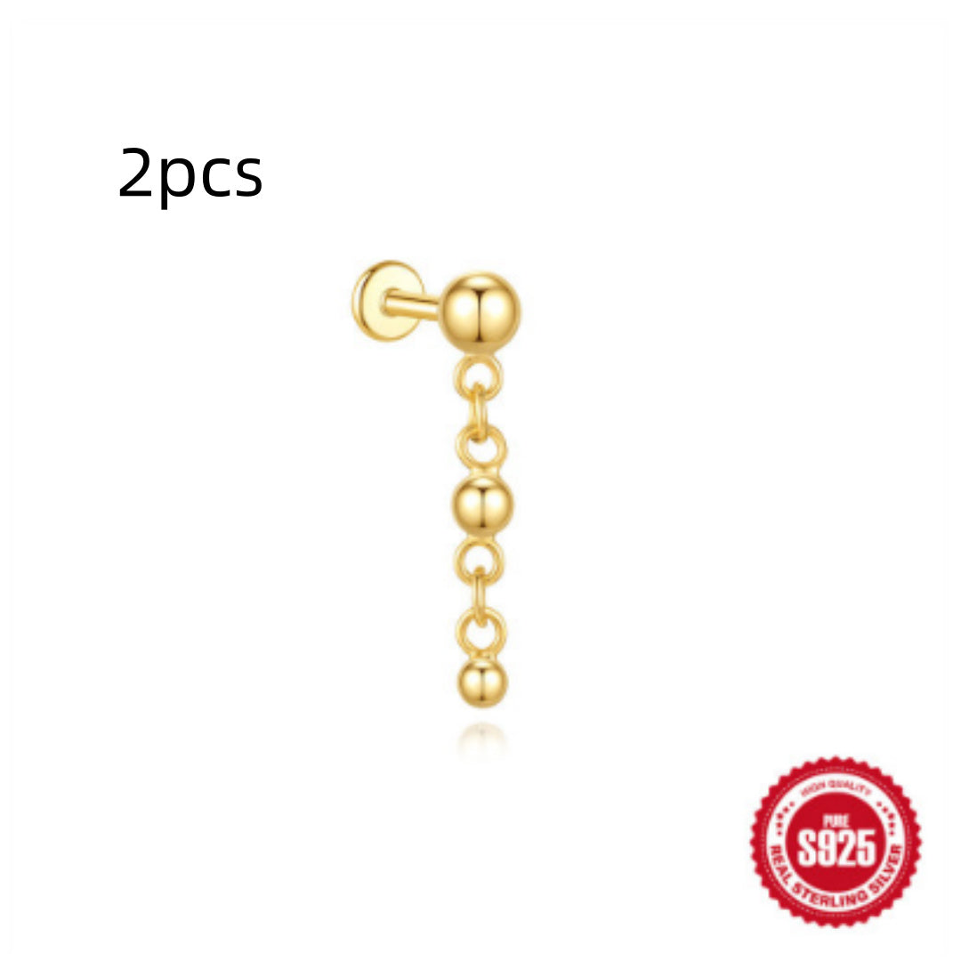 Orecchini a Goccia in Argento Sterling S925 con Design a Spirale Piatta