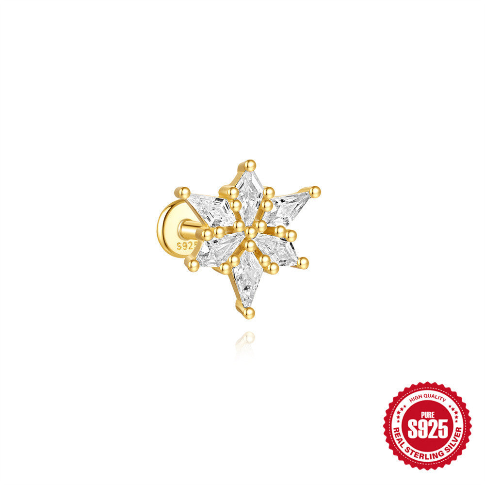 Orecchini a Goccia in Argento Sterling S925 con Design a Spirale Piatta