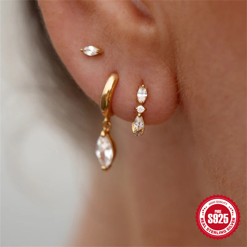 Set da 3 Pezzi in Argento Sterling S925 con Stella a Otto Punte