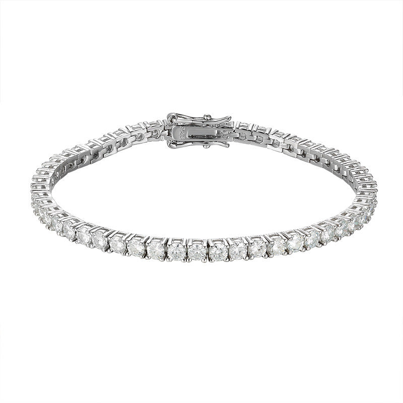 Bracciale da tennis con 10 punti di moissanite in argento sterling S925