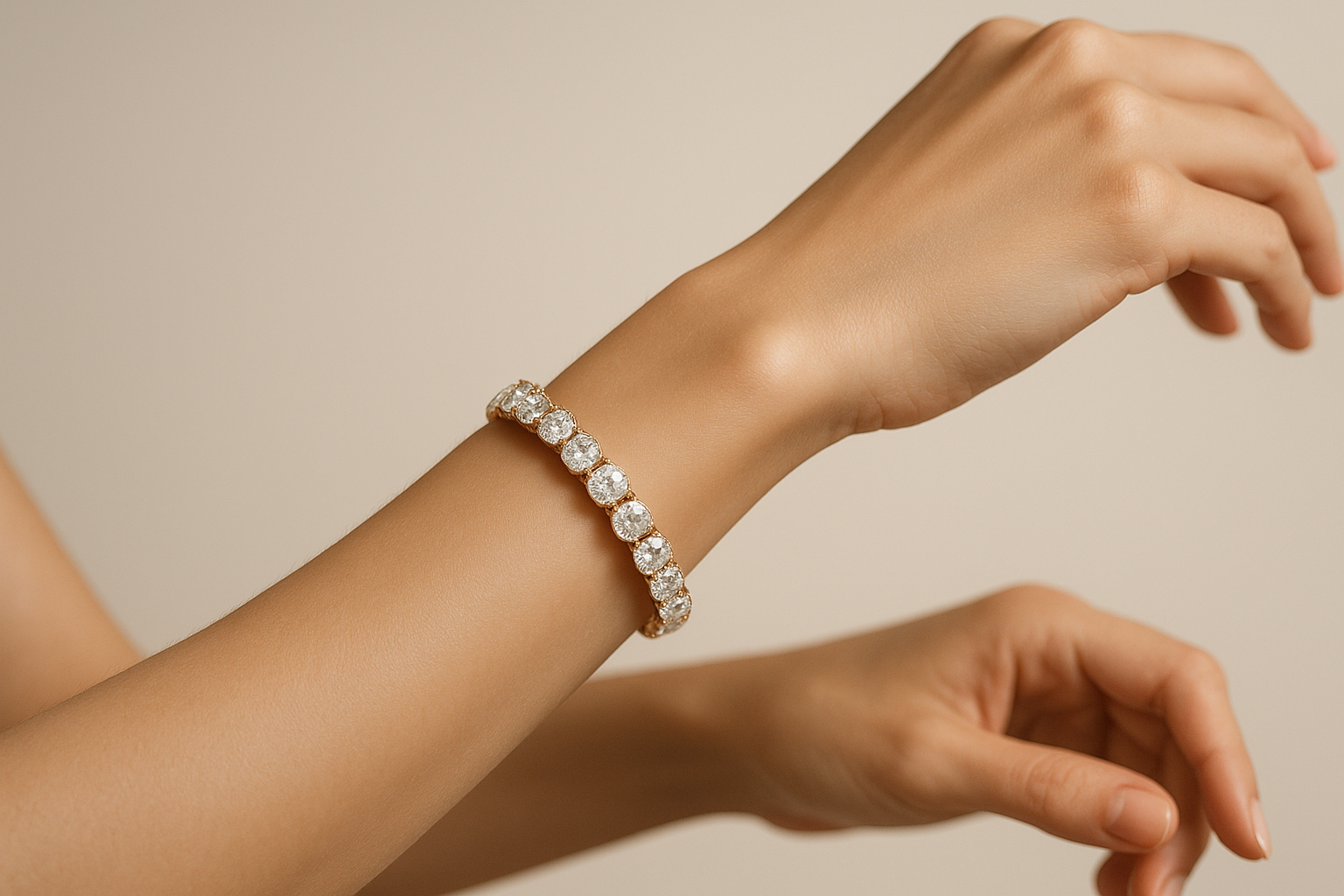braccio di donna con bracciale prezioso