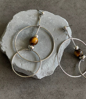 Collana da Donna con Perle d’Acqua Dolce e Occhio di Tigre