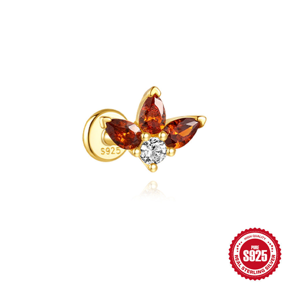 Orecchini a Goccia in Argento Sterling S925 con Design a Spirale Piatta