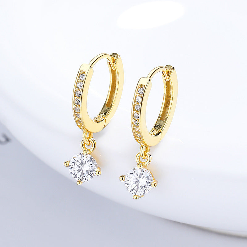 Orecchini a perno a quattro griffe in argento sterling 925 per donna