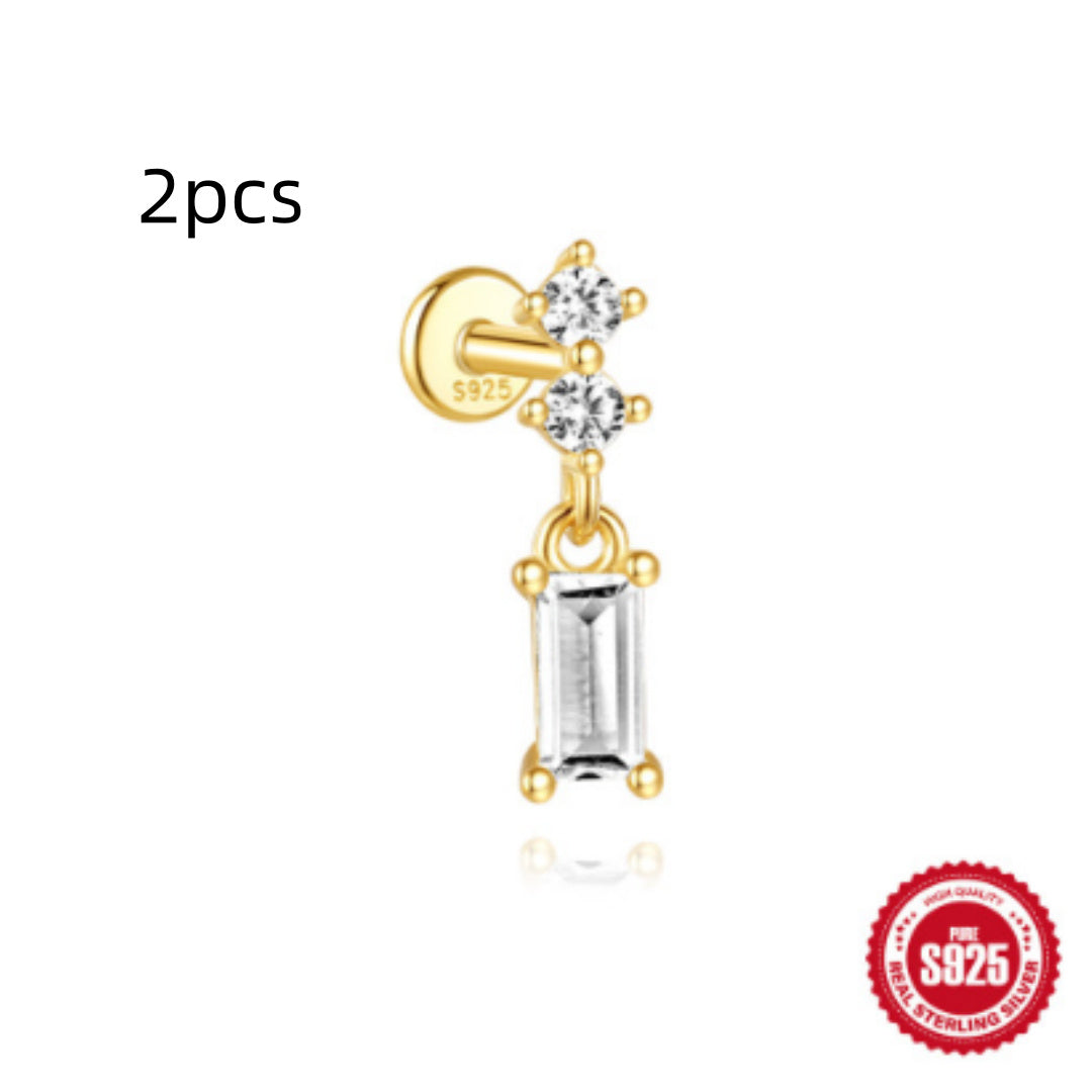 Orecchini a Goccia in Argento Sterling S925 con Design a Spirale Piatta