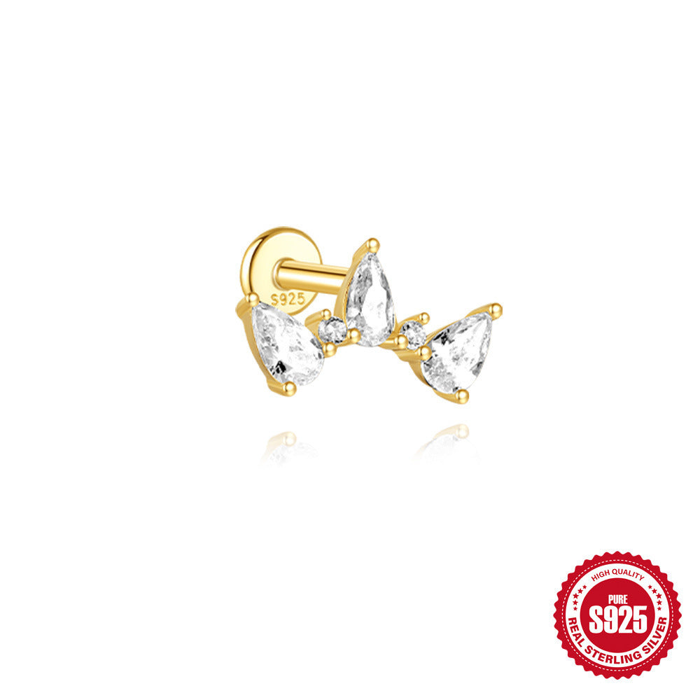 Orecchini a Goccia in Argento Sterling S925 con Design a Spirale Piatta