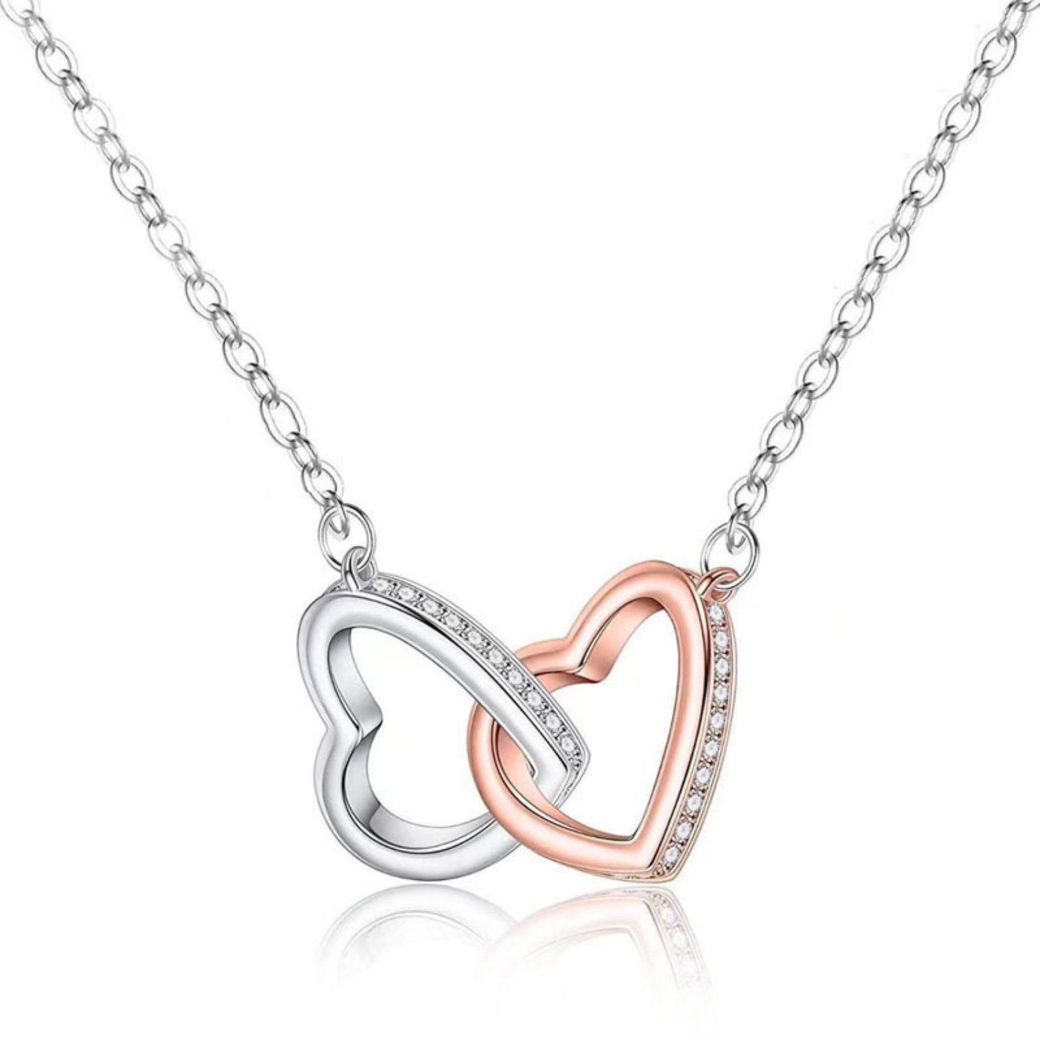 Collana Minimalista ed Elegante con Doppio Anello Separato – Colore Oro Rosa