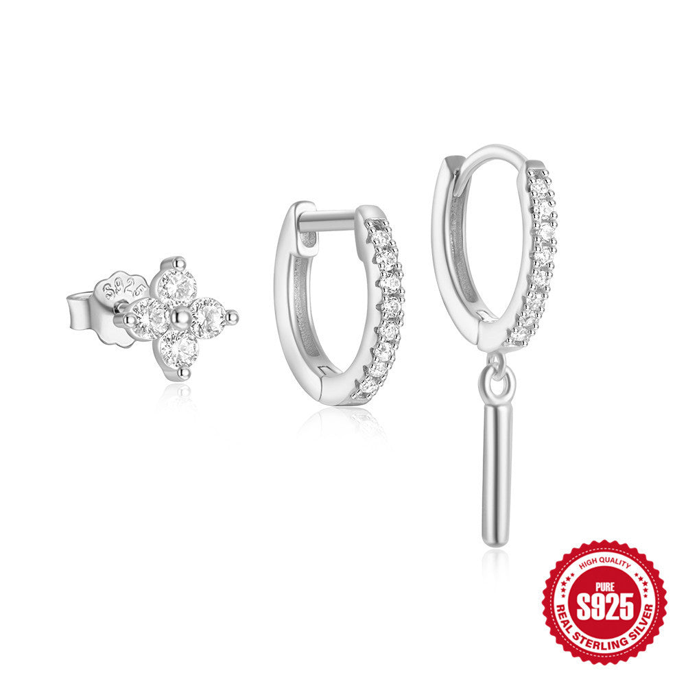 Set da 3 Pezzi in Argento Sterling S925 con Stella a Otto Punte