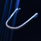 Bracciale da tennis con 10 punti di moissanite in argento sterling S925