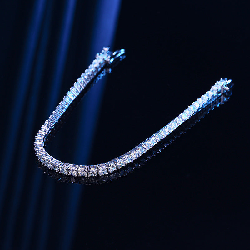 Bracciale da tennis con 10 punti di moissanite in argento sterling S925