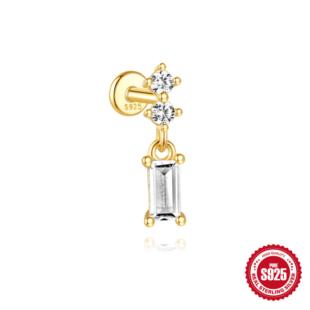 Orecchini a Goccia in Argento Sterling S925 con Design a Spirale Piatta