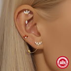 Orecchini a Goccia in Argento Sterling S925 con Design a Spirale Piatta
