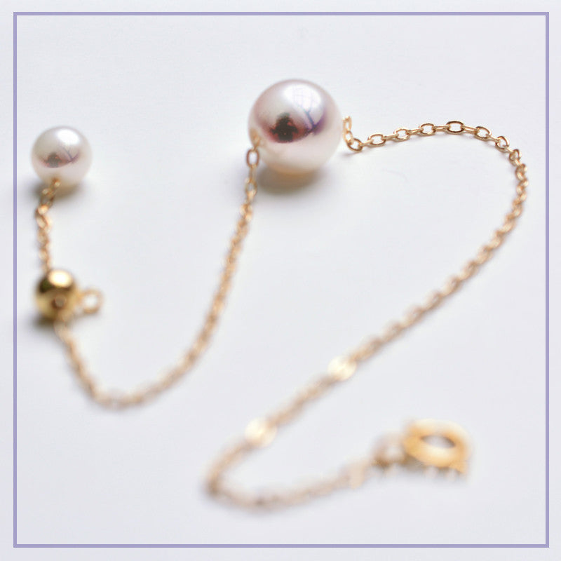 Bracciale Singolo in Oro 18K con Perla di Mare Giapponese Akoya
