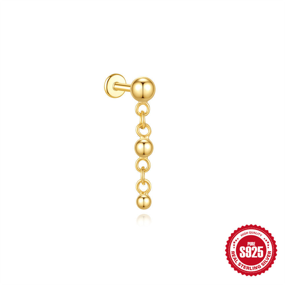 Orecchini a Goccia in Argento Sterling S925 con Design a Spirale Piatta