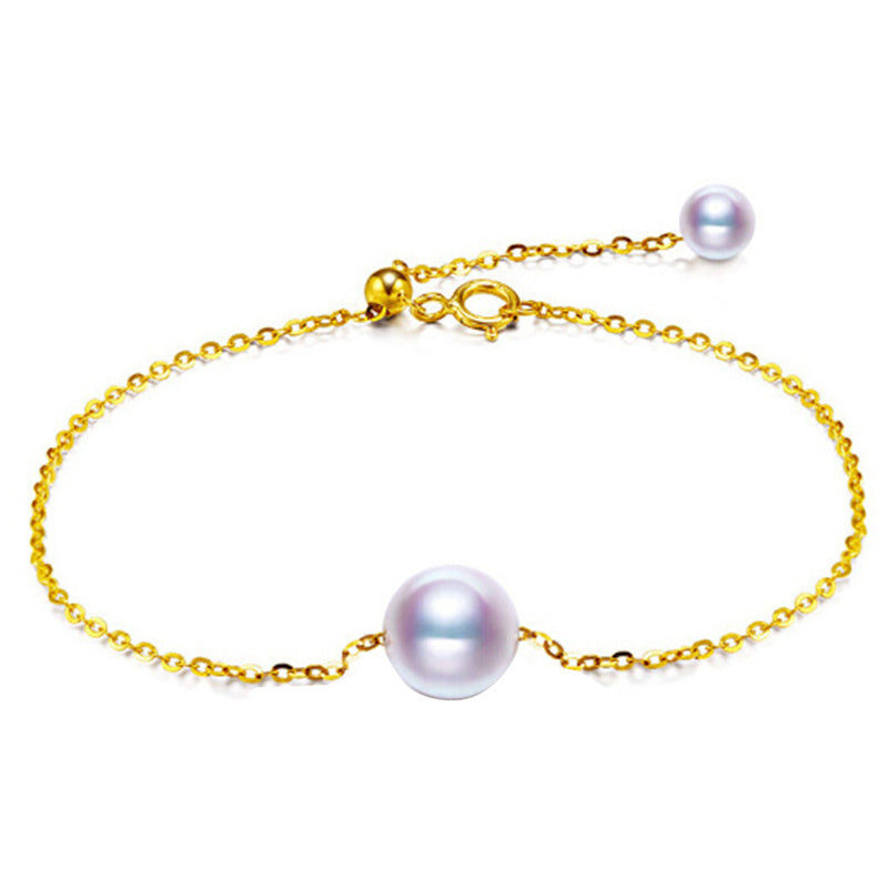 Bracciale Singolo in Oro 18K con Perla di Mare Giapponese Akoya