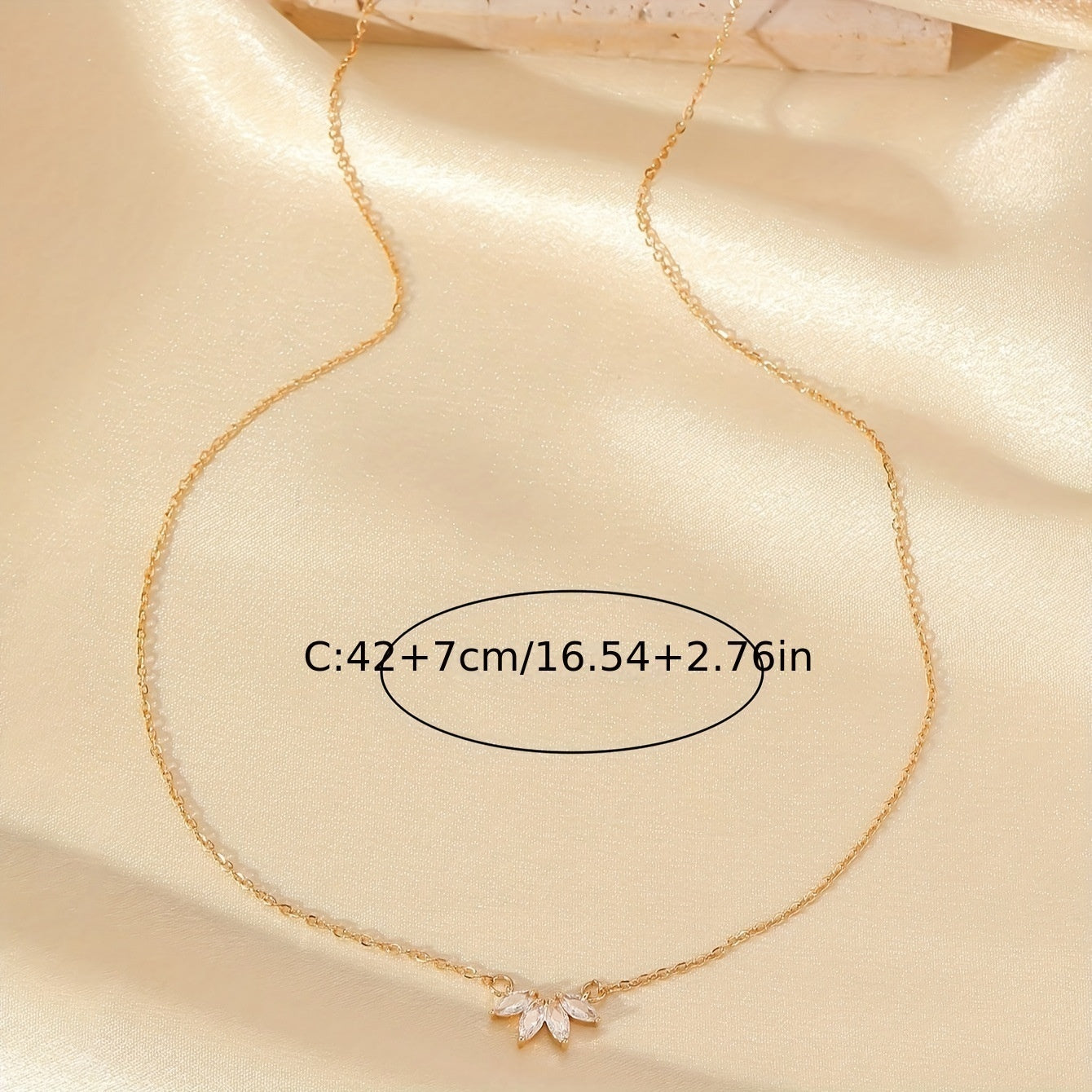 Collana con Foglia in Strass per Donna