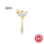 Orecchini a Goccia in Argento Sterling S925 con Design a Spirale Piatta