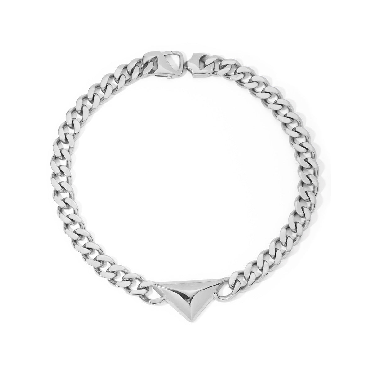 Collana triangolare in acciaio inossidabile oro 18 carati