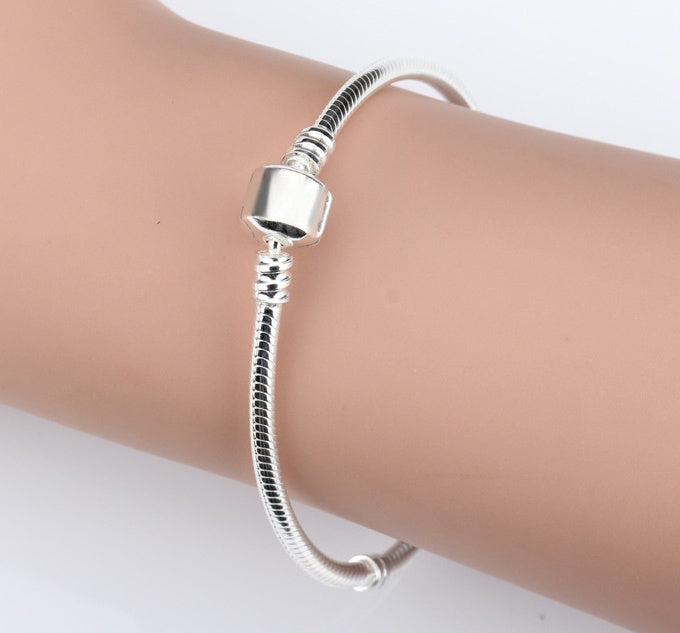 Catena a forma di serpente con fibbia in oro rosa in argento sterling