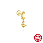 Orecchini a Goccia in Argento Sterling S925 con Design a Spirale Piatta