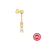 Orecchini a Goccia in Argento Sterling S925 con Design a Spirale Piatta