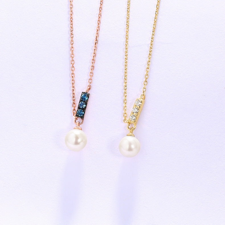 Gioielli in Oro Rosa 14K – Nuova Collana Pendente con Perla in Stile Coreano