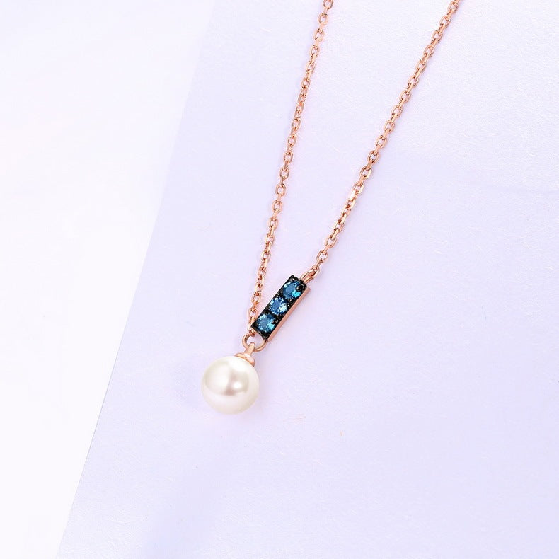 Gioielli in Oro Rosa 14K – Nuova Collana Pendente con Perla in Stile Coreano