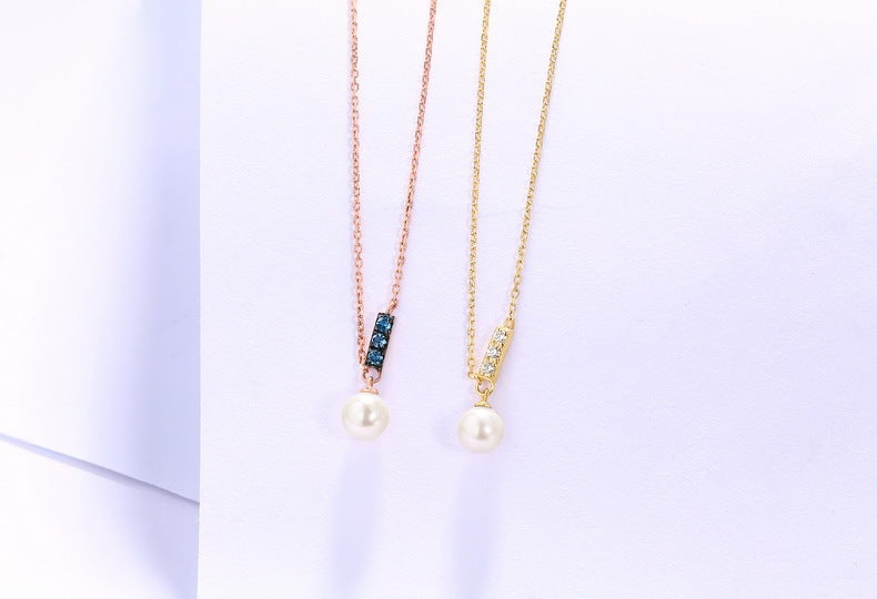 Gioielli in Oro Rosa 14K – Nuova Collana Pendente con Perla in Stile Coreano