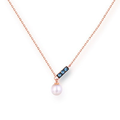 Gioielli in Oro Rosa 14K – Nuova Collana Pendente con Perla in Stile Coreano