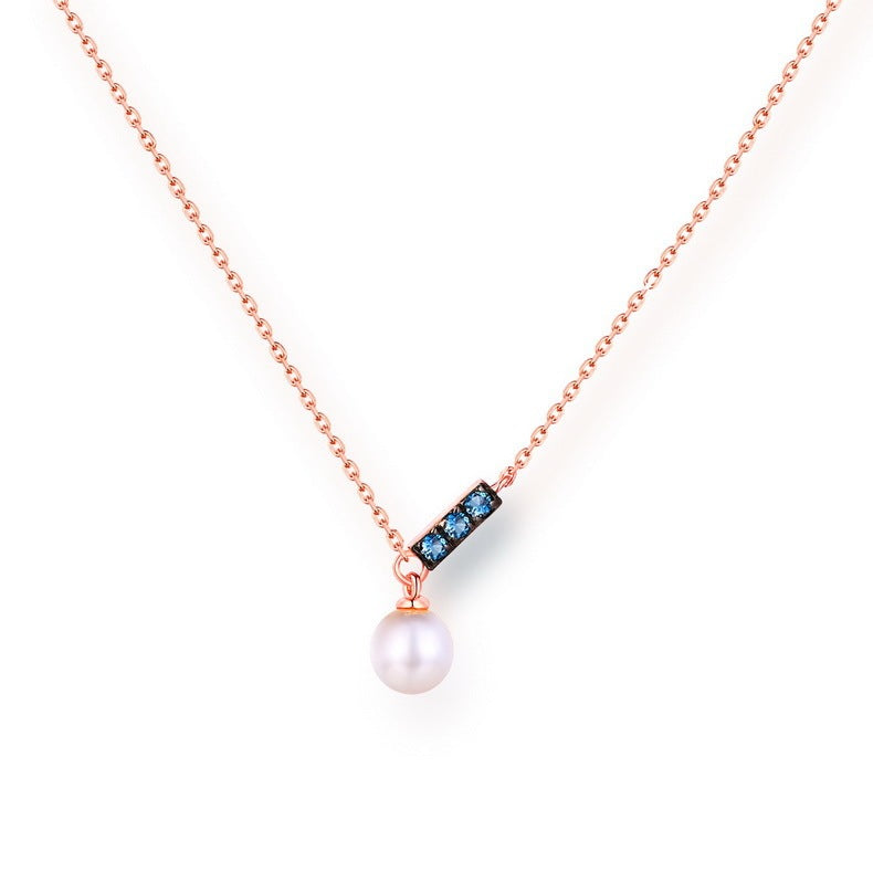 Gioielli in Oro Rosa 14K – Nuova Collana Pendente con Perla in Stile Coreano