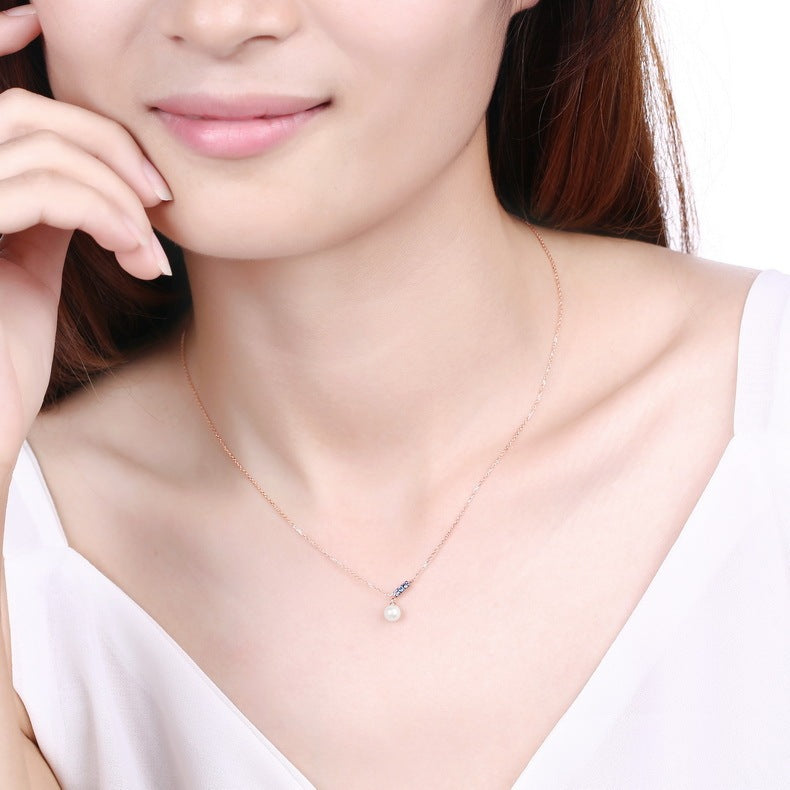 Gioielli in Oro Rosa 14K – Nuova Collana Pendente con Perla in Stile Coreano