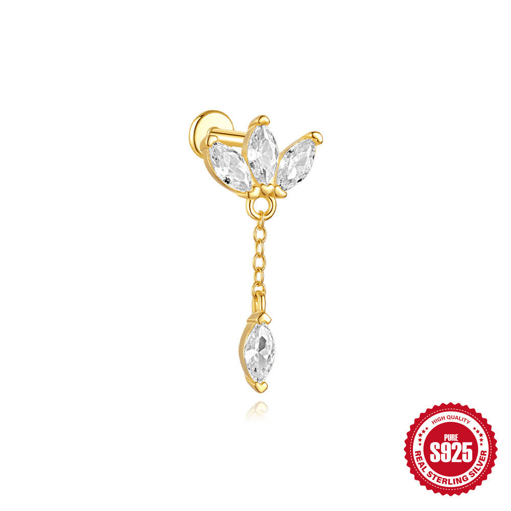 Orecchini a Goccia in Argento Sterling S925 con Design a Spirale Piatta