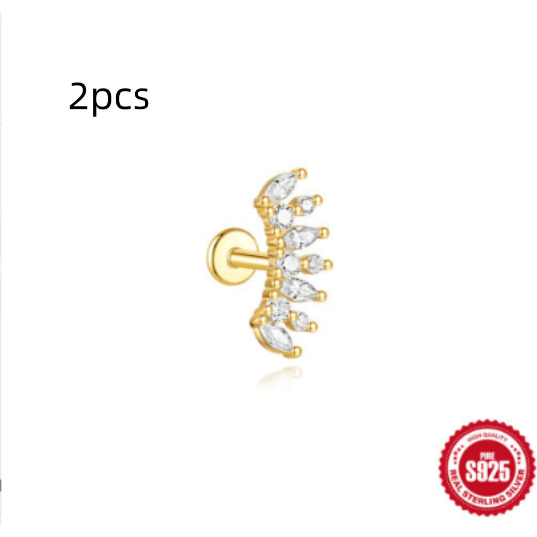 Orecchini a Goccia in Argento Sterling S925 con Design a Spirale Piatta
