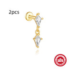 Orecchini a Goccia in Argento Sterling S925 con Design a Spirale Piatta