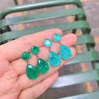 Orecchini da donna rossi e blu Paraiba