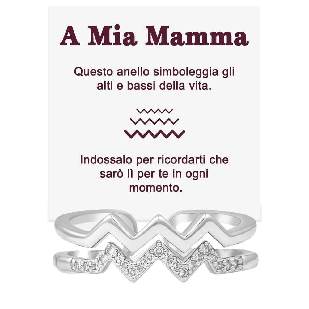 💝 Anello Argento 925 A Mia Mamma - Alti e Bassi ✨ Regalo Speciale - gioielliperfetti.it