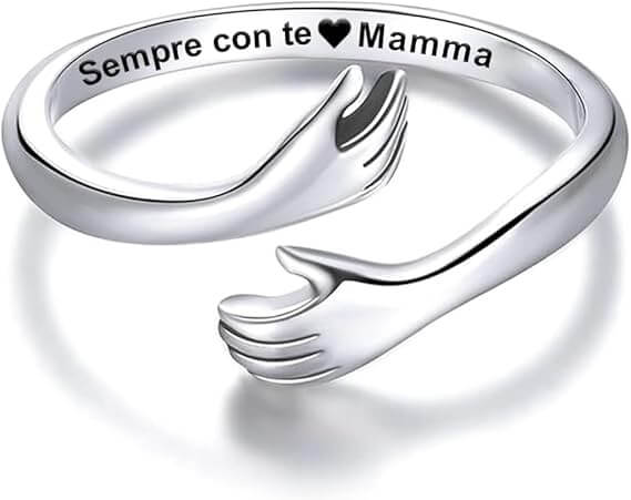💝 Anello Argento 925 Sempre con Te Mamma ✨ Regalo Speciale Donna - gioielliperfetti.it