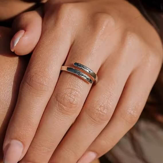 💝 anello regalo patner argento 925 - Sempre Insieme ✨ Regalo Romantico Donna - gioielliperfetti.it