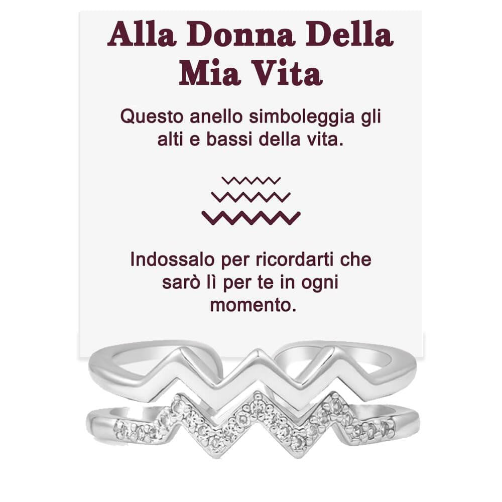 💝 Anello Argento 925 Donna Vita - Alti e Bassi ✨ Regalo Romantico - gioielliperfetti.it