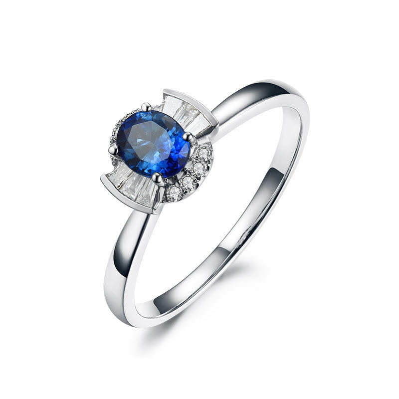 Anello da Donna in Oro 18K con Zaffiro Naturale