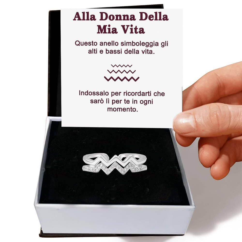 💝 Anello Argento 925 Donna Vita - Alti e Bassi ✨ Regalo Romantico - gioielliperfetti.it