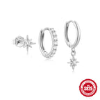 Set da 3 Pezzi in Argento Sterling S925 con Stella a Otto Punte