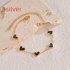 Bracciale in Acciaio Inossidabile con Cuore Smaltato