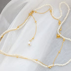 Collana con Piccola Perla Naturale Placcata Oro