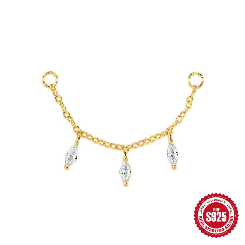 Orecchini a Goccia in Argento Sterling S925 con Design a Spirale Piatta