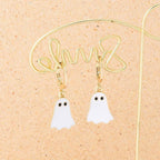 Orecchini Huggie a Cerchio in Oro a Forma di Fantasma